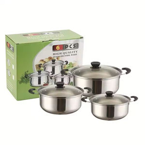 High Quality Stainless Steel Cookware Sets 6pcs Soup Pot Cookware Sets - Product Image 3
