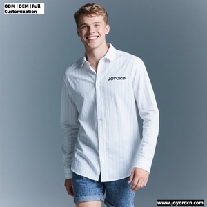 Moderno bordado Snap Retro venta al por mayor botón Ups bordado botón vestido occidental botón hasta Resort rayas Polo cuello camisas - Product Image 1