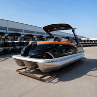 Bateau ponton en aluminium de luxe de 22 pieds - Ponton de fête à 3 tubes pour 12 personnes, homologué CE, moteur et remorque en option