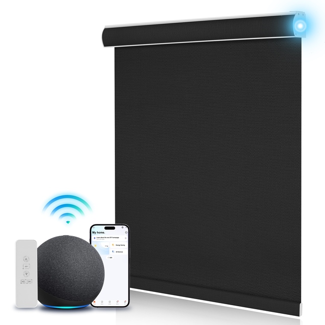 Smart Home Automated Roller Shutter Shades Electric Zigbee Motorized Blackout Roller Blinds for Indoor Shading