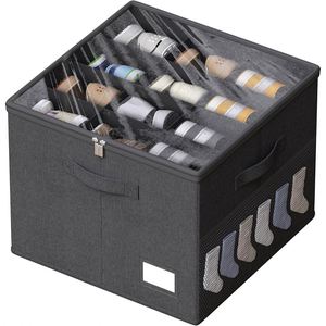 Boîte de rangement pour chaussures en toile pliable rectangulaire multifonctionnelle avec fermeture éclair en tissu écologique et couvercle en PVC - Product Image 3
