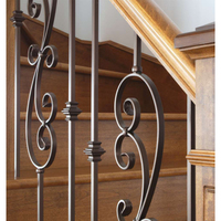 Balustrades intérieures en fer forgé de haute qualité balustrades de fer de main courante d'escalier en métal avec décoration en fer forgé