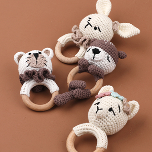 Giocattolo Naturale Personalizzabile Regolabile Ecologico Confortevole in Cotone all'Uncinetto a Forma di Coniglio <span class=keywords><strong>Amigurumi</strong></span> con <span class=keywords><strong>Sonaglio</strong></span> 14cm*7cm Unisex - Product Image 5
