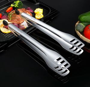 DFU0182 Pinces à viande, steak et pain en acier inoxydable 304, antidérapantes et anti-adhésives, avec 3 trous, pour la vente en gros et la personnalisation - Product Image 6