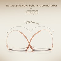 K1025 Unisexe Monture de lunettes sans cerclage en titane à mémoire de forme, avec anneau de lentille amovible, tridimensionnelle et multi-facettes, style rétro