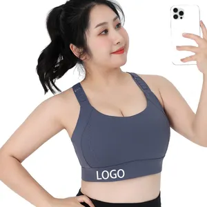 Neuankömmling Plus Size One Piece Leichtes Pad Yoga Sport-BH Große Größe High Impact Verstellbarer Schulter gurt Gym Wear Top