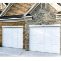 Porte de garage commerciale sur mesure en aluminium robuste, à levage vertical automatique, avec rail supérieur