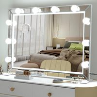 Grand miroir de maquillage à 10 ampoules LED, miroir de table pour la maison, la salle de maquillage