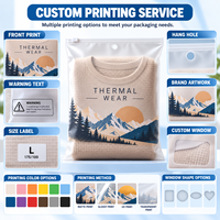 Sac d'emballage mat pour vêtements thermiques, personnalisé, avec fermeture éclair coulissante givrée, résistant à l'humidité, imprimé en héliogravure, pour boutique de détail