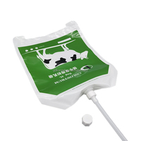Emballage de lait de ferme laitière aseptique de 4L, sac de colostrum bovin pour veau avec bec verseur et tube d'alimentation et panier en plastique pasteurisé portable