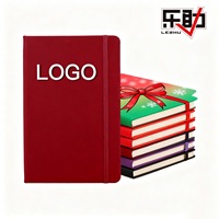 Vente chaude A5 cahier Logo personnalisable PU couverture rigide marque écriture Journal bureau école papeterie noël Design cahier
