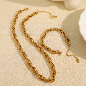 stainless steel trendy gold plated chain <b>bracelet</b> set alloy unisex fashion link <b>bracelets</b> jewelry gift - Product Image 2