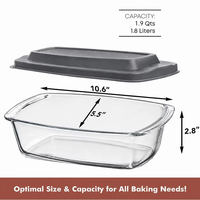 MIXWARES Plat à four en verre et plat de cuisson résistant au four en borosilicate pour casseroles, pain de mie et fromage