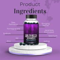 Saw Palmetto Prostate Gummies pour hommes Supplément de prostate à base de plantes et soutien des cheveux