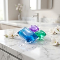 Lessives écologiques biodégradables en dosettes, formule végétale, faible teneur en carbone, perles de gel lessivielles pour la maison