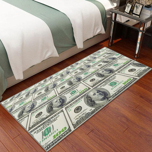 Poliéster personalizado 100 dólares, diseño único impreso forma de dólar de EE. UU. antideslizante Puerta de bienvenida alfombra personalizada alfombra en línea/ - Product Image 5