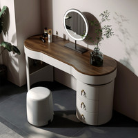 Table de maquillage et commode de chambre haut de gamme en bois de pin massif, style rétro français, avec rangement durable et écologique