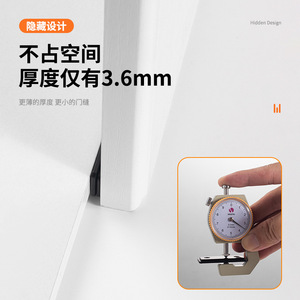 Loquet de porte magnétique en acier inoxydable, ultra fin, de type dissimulé, pour portes d'armoires, de cuisines et de placards - Product Image 2