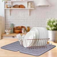 Nouveau produit tapis de plateau de séchage de vaisselle d'évier en pierre de diatomite de terre de diatomées pliable à séchage instantané rapide avec sangle en silicone