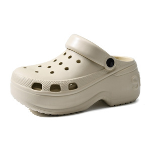 Crocs Platform <b>Clogs</b> Women EVA Sole Breathable Outdoor Beach Summer Closed Toe Durable White Black Khaki 35-40 - Product Image 5