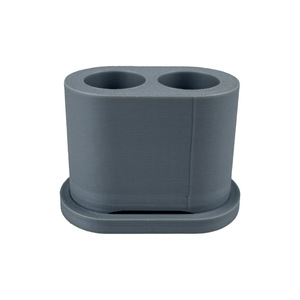 Portaspazzolini con Contenitore, Design Moderno Ovale in Plastica, Portaspazzolini Autoportante - Product Image 4
