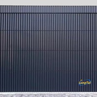 LONG TAI Villa oculta automática rejilla de aluminio negro puerta de garaje rejillas modernas listones puertas de garaje con puertas peatonales