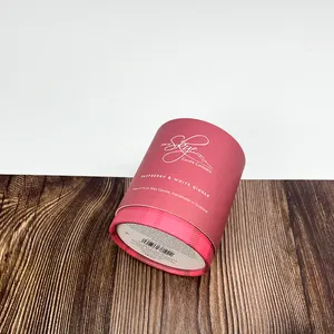 Biodegradable Recyclable Cardboard Round Cylinder Candle Box Kraft Paper Tube Gift Box Packaging