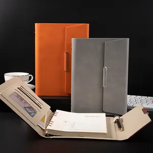 Custom a5 diario diario budget planner risparmio magnetico ricaricabile notebook in pelle raccoglitore 6 anelli
