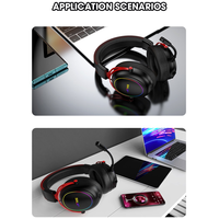 Casque de jeu sans fil JINMS V9 Pro avec son surround virtuel 7.1, haut-parleurs de 40 mm et batterie de 1500 mAh, 150 heures d'autonomie