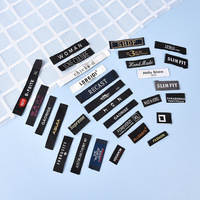 Étiquettes principales tissées en tissu lavables imprimées sur mesure avec pli coupé droit pour chemises, chaussures et jeans
