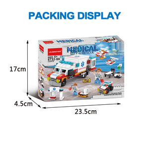 Jouets de construction éducatifs Lele Brother 6 en 1, <span class=keywords><strong>ambulance</strong></span> de sauvetage urbaine promotionnelle, thème transport, 5 à 7 ans - Product Image 6