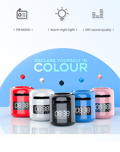 Haut-parleur portable mini sans fil Bluetooth V5.0 avec micro intégré, fonction horloge et lumière LED colorée pour <span class=keywords><strong>la</strong></span> <span class=keywords><strong>musique</strong></span> en extérieur (vente en gros) - Product Image 6