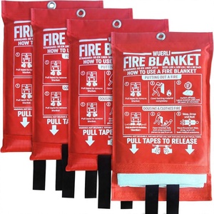 WUERLI Glasfaser-Feuerlöschdecke für Zuhause und Küche 40" X 40" 4er-Pack Feuerlöschdecke für Elektroauto Notfall-Feuerlöschdecke - Product Image 1