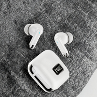 Écouteurs TWS Bluetooth 5.4 avec réduction de bruit ENC, semi intra-auriculaires, son HiFi stéréo, basses améliorées, affichage numérique, IPX4, pour le gaming