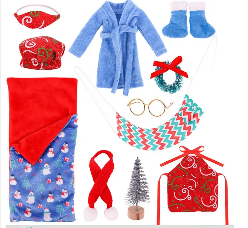 Eine Weihnachts tradition 11 Pcs Elf Dolls Zubehör Hängematte Bad Robe Schlafsack Schürze Sets für Erwachsene Elf Toy