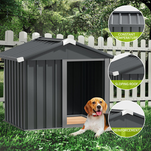 Nichoir extérieur en métal pour chien, grande taille, toit imperméable renforcé, abri pour animaux de compagnie - Product Image 1