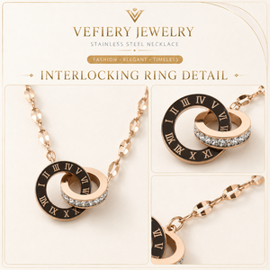 Collier pendentif tendance pour femme en acier inoxydable plaqué or avec chaîne serpent, bijou à porter au quotidien - Product Image 3
