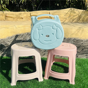 Children's Plastic <b>Stool</b> 26.5x31.5cm Stackable Modern Design For Home <b>Bathroom</b> Shower Use Mixed Color Polypropylene Material - Product Image 4