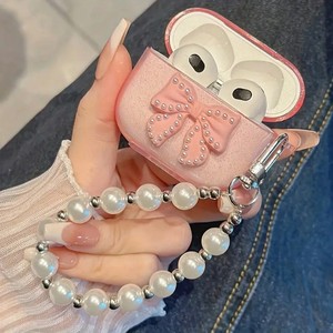 Couverture d'écouteur arc avec chaîne boule en peluche casque étui de protection Anti-chute anti-poussière boîte de charge <span class=keywords><strong>coque</strong></span> pour <span class=keywords><strong>AirPods</strong></span> 1/2/3/4 - Product Image 5