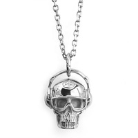 Collier pendentif en acier inoxydable, bijoux personnalisés, rock gothique, crâne, plaqué or 18 carats, plaqué or rose, chaîne à maillons, colliers punk
