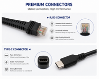Kabel Data SOTESIN Custom Type-C ke RJ50/RJ45 Kompatibel dengan Pemindai Barcode Datalogic PD9530 MP9530, Produsen ODM OEM