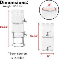 Distributeur de boissons en verre empilable avec support, couvercle, robinet, carafe, compatible lave-vaisselle, sans BPA, hermétique, écologique, 2 gallons, pour usage en cuisine