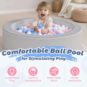 Vente en gros : Grand parc à balles en cuir facile à nettoyer pour tout-petits, pour l'intérieur et l'extérieur, avec balles en mousse souples et imperméables pour bébés - Product Image 3
