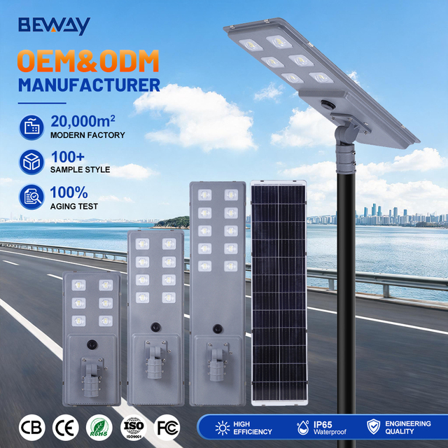 High Powered Road Streetlight Waterproof IP65 Outdoor Lamp 100W 200W 300W LED Solar Street Lights