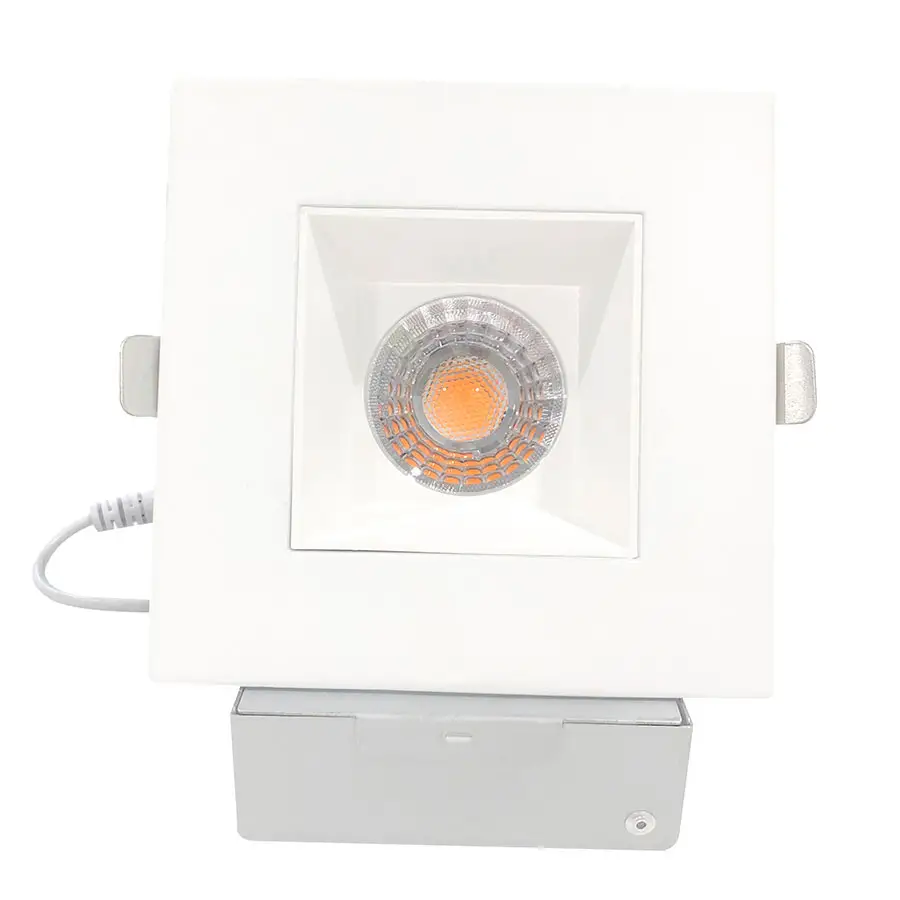 Anti-Glare Downlight 4Inch 12W /15W Dimbaar Plafond Cob Led Vierkante Kegel Downlight 5cct Selecteerbare Downlight Cri 90 +