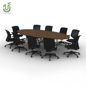 IULTRA Gran 16 pies Diseño moderno Negro Rectangular <span class=keywords><strong>Mesa</strong></span> <span class=keywords><strong>de</strong></span> <span class=keywords><strong>juntas</strong></span> MDF Muebles <span class=keywords><strong>de</strong></span> oficina para 14 <span class=keywords><strong>personas</strong></span> para hoteles y escuelas - Product Image 4