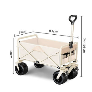 Carrello pieghevole da spiaggia pieghevole di grande capacità ruote serbatoio di vagone tutto il carrello da campeggio con freno - Product Image 2