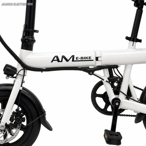 จักรยานไฟฟ้าพับได้แบบพกพา AM E-BIKE สี<span class=keywords><strong>ขาว</strong></span> ขนาดกะทัดรัด เหมาะสำหรับการเดินทางในเมือง น้ำหนักเบา มอเตอร์ดุมล้อหลัง เบรกดิสก์ - Product Image 6