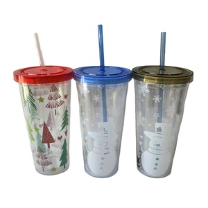 Tazza colorata Bubble Tea plastica doppia parete plastica Halloween con tazze e piattini <span class=keywords><strong>per</strong></span> <span class=keywords><strong>feste</strong></span> in paglia supporto Super mercati, <span class=keywords><strong>negozi</strong></span> di regali - Product Image 6