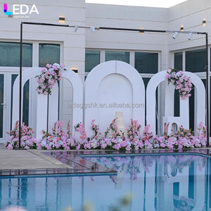 LEDA Ensemble personnalisable de 5 pièces, arche carrée blanche, toile de fond en PVC acrylique, décoration de scène de mariage - Product Image 3